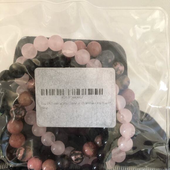 Handmade Three NIP Natural Stone Beaded Stretch Stackable Wrist Bracelets - Picture 8 of 8